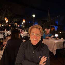 Dinner at the Blue Bayou, watching the Pirates of the Caribbean boats head out.