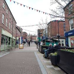Congleton high street with Orso Lounge on the left