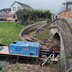 Morris Change Bridge being restored. Also called a Snake or Snailly bridge.