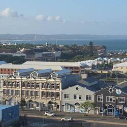 Blick vom Schiff auf den Strand