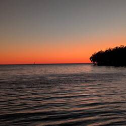 Sunset looking out at the Gulf from Little Shark River, Everglades