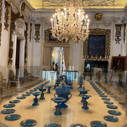 A specially made lapis lazuli dining set