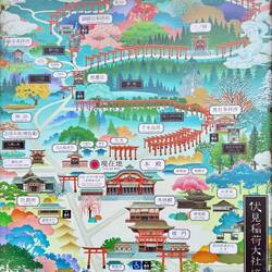 Plan des gesamten Geländes: Fushimi Inari-Taisha