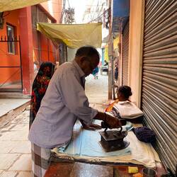 Ironing with hot coals!!!