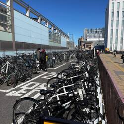 And we don't park our cars at the train station, we park our bikes!