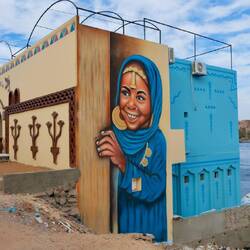 Tolle Wandzeichnungen in dem nubischen Dorf