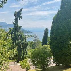 A view of Lake Maggiore from a high point in the garden.