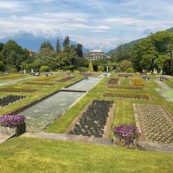 The villa in the distance in the process of renovation