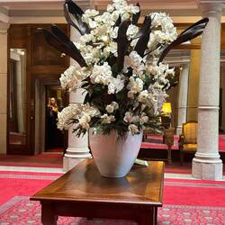Flowers in the foyer of the Grand Hotel Majestic