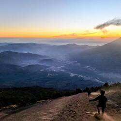View towards Antigua at sunrise