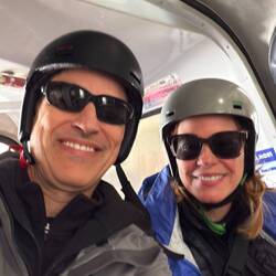 On the Gondola, which by the way, does not have doors in the middle, but opens from either end!