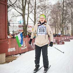 Beim Überqueren der Ziellinie