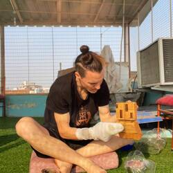 He "sacrificed" a sock to polish it 😅