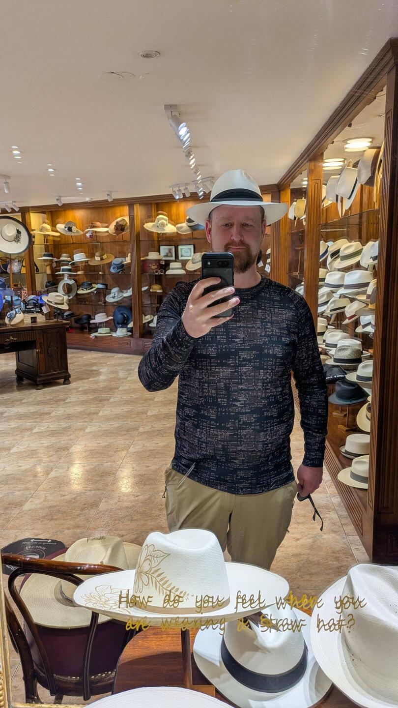 Panama hats are actually made in Ecuador! This was at one of the hat factories