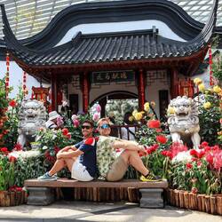 Im botanischen Garten - einem riesigen Glasgebäude