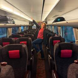 Look at us, empty train again??? Nope, just early boarders!