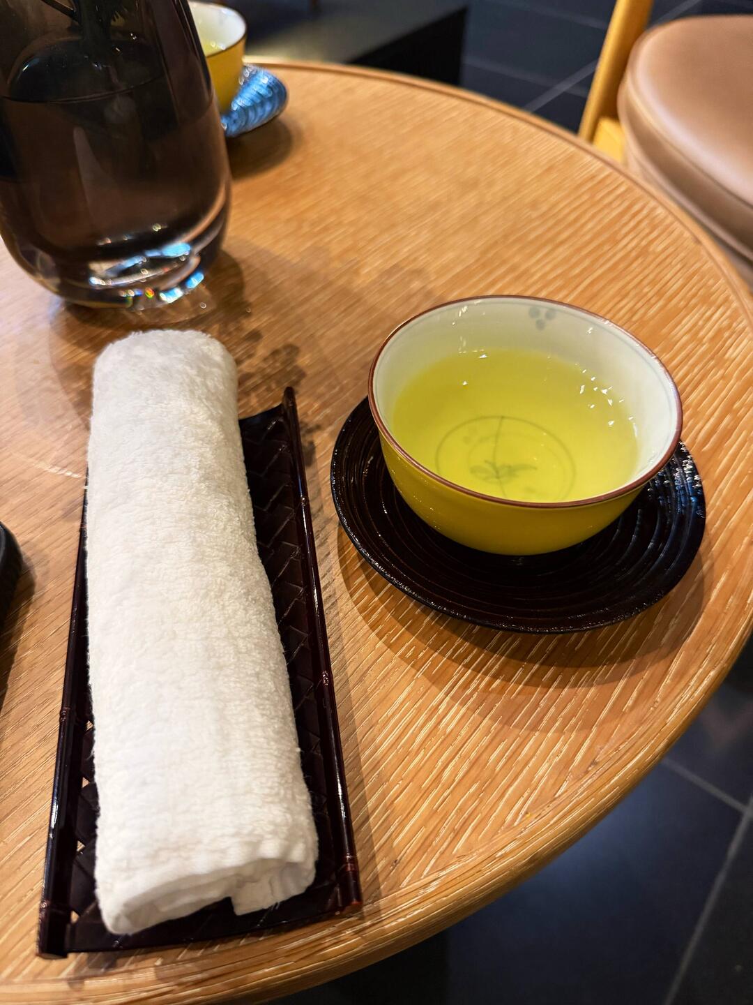 This is how all hotels should welcome you, some warm flavored water and hot towel!