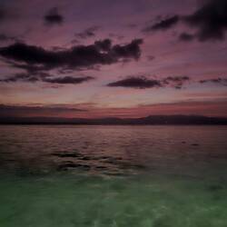 Violetter Sonnenuntergang, irre schön.