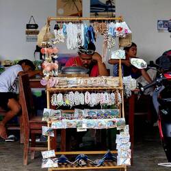 Voll motivierter Schmuckverkäufer.