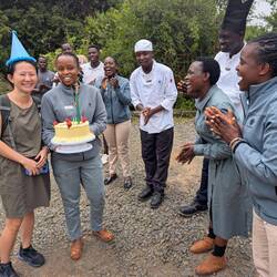 A big happy birthday on arrival