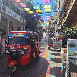 Umbrella street in San Juan