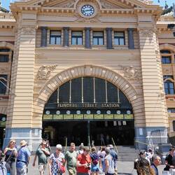Flinders Station, under the clocks