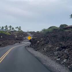 Die Rückfahrt führte auch durch ein Lavafeld