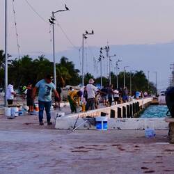 Hier fischt immer irgendwer... vor allem zum Sonnenuntergang ist viel los