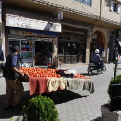 Verkaufsstände mit Tomaten....