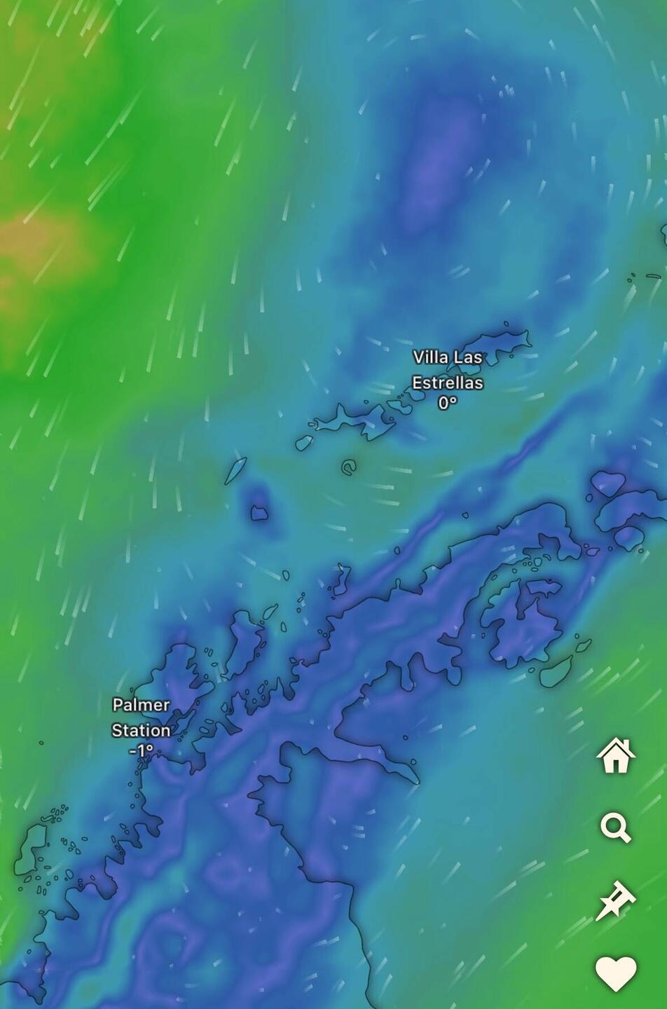 Windy shows only green & blue – the weather is getting better! 😍