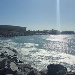 Hinten das WM Stadion von 2010