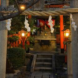 Another shrine, this one to the God of Theatre - drinking on the job.