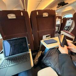 You can guess what this is! Workspace for the next two hours, and Denise? Yep, reading!