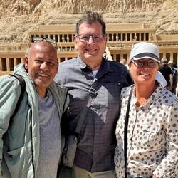 Terrassentempel von Hatschepsut- Mohamed betreut uns gut.