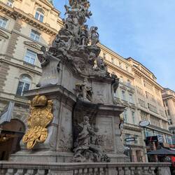 Holy Trinity Plague Column - built by Emperor Leopold I (pictured on knees) 1679.