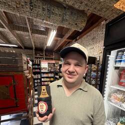 Was he prompted (bribed or begged) to take a photo with this?