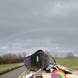 A rainbow made up for the one short shower as we travelled