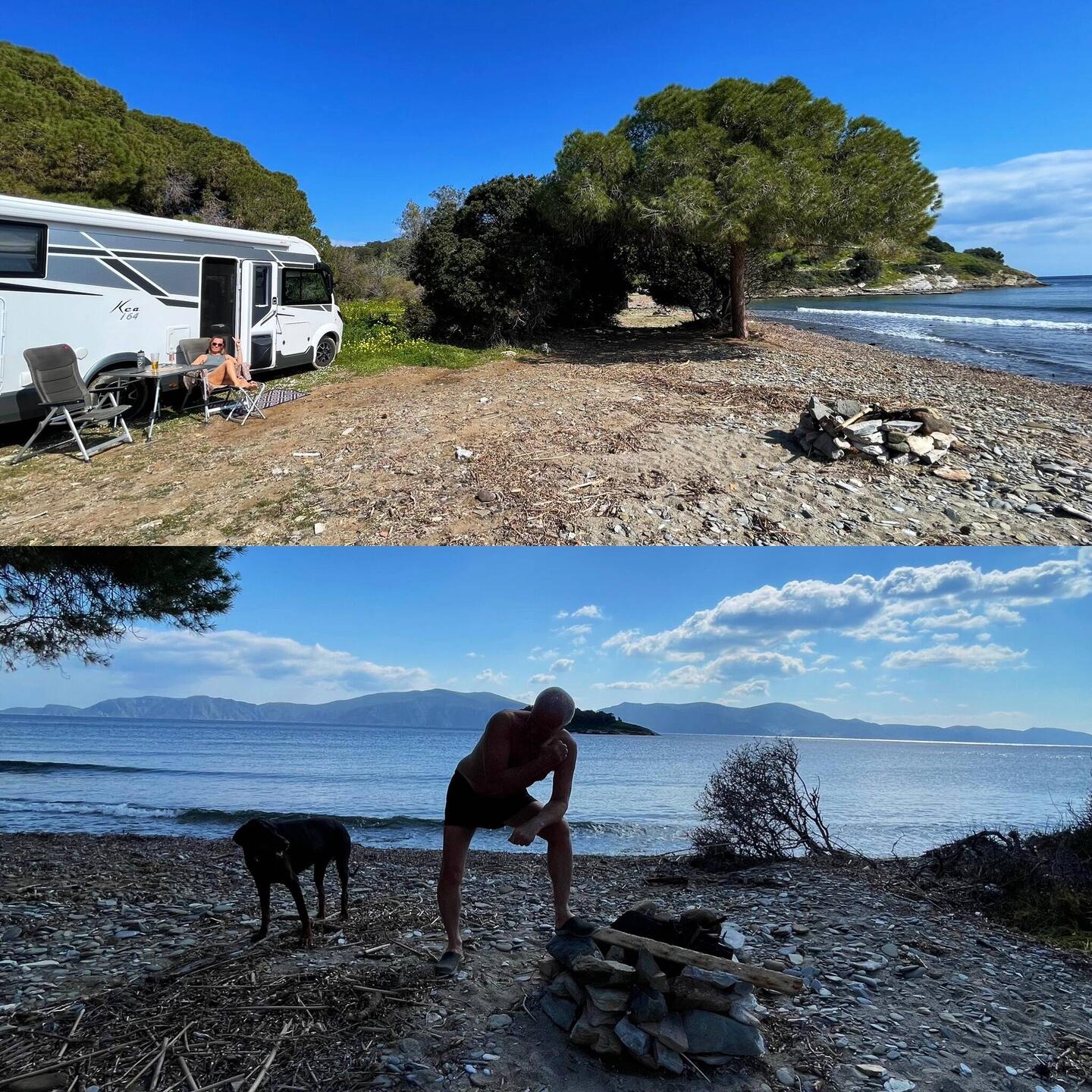 Jeder der Stellplätze hat eine eigene Feuerstelle👌🏻🔥