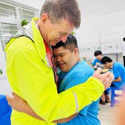 He came in for a big hug