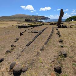 The remains of a traditional house foundation