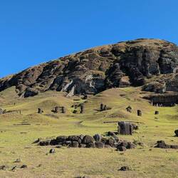 This is the quarry where all the moai were carved, there are still a few hundred in the rock here