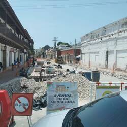 Die Gasse in Getsemani wird gerade saniert.