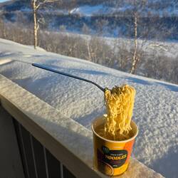 Don't eat noodles outside when it's -16°