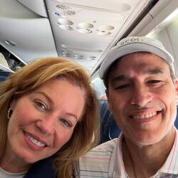On the plane, we've got a bunch of these pics!