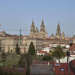 A view of the cathedral from the park on our walking tour.