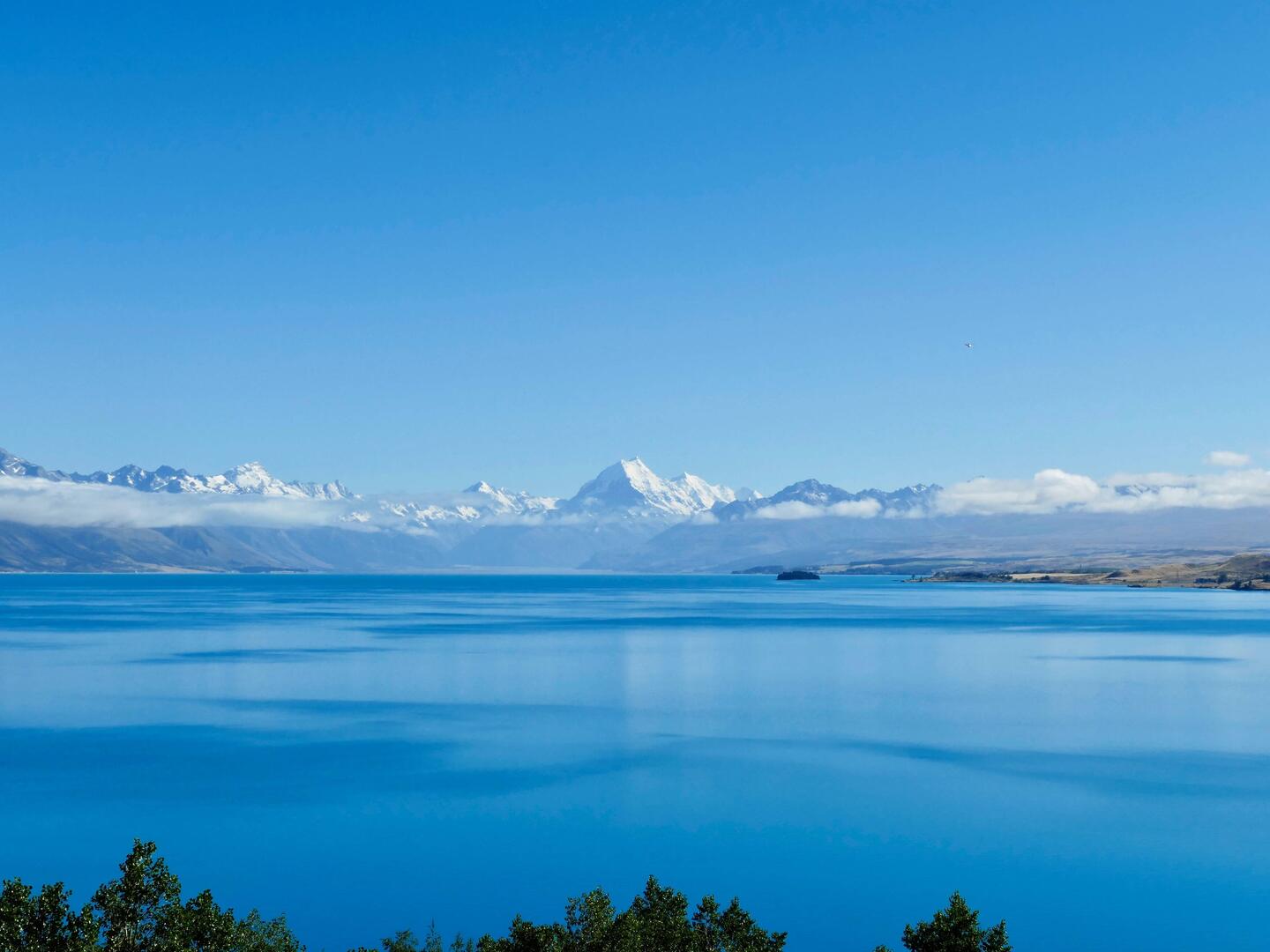 Lake Pukaki mit Sicht auf Mount Cook