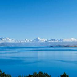Lake Pukaki mit Sicht auf Mount Cook
