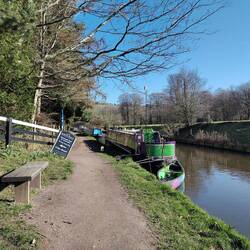A good mooring with access to a garden centre and pub up those steps