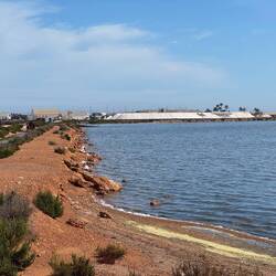 Salzhügel im Hintergrund