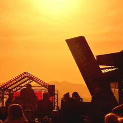 Blick durch die Skibrille.